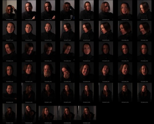 Portrait photography contact sheet