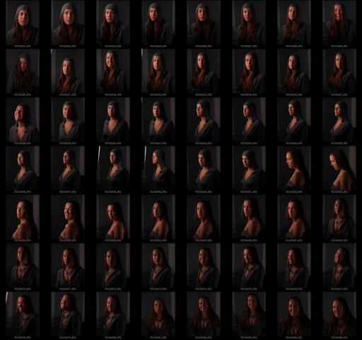 Portrait photography contact sheet
