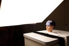 Twin speedlite soft box in action