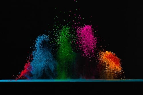 Capturing Colored Salt Thrown By Speaker Sound Capturing Colored Salt Thrown By Speaker Sound