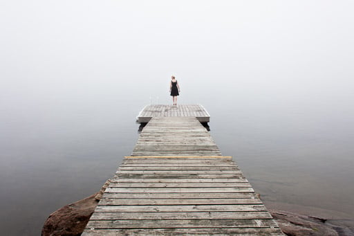 attractive woman at misty cottage lake attractive woman at misty cottage lake