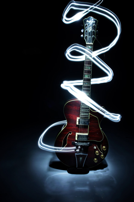 The inspiration for this shot. Lightpainting a guitar.