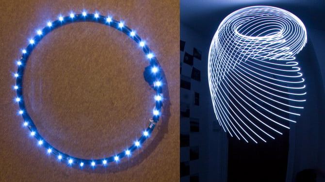The basic design of Kimbell's LED light hoop.