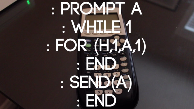 Type this code into the calculator.