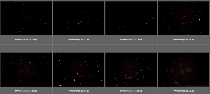 Snow images on black background