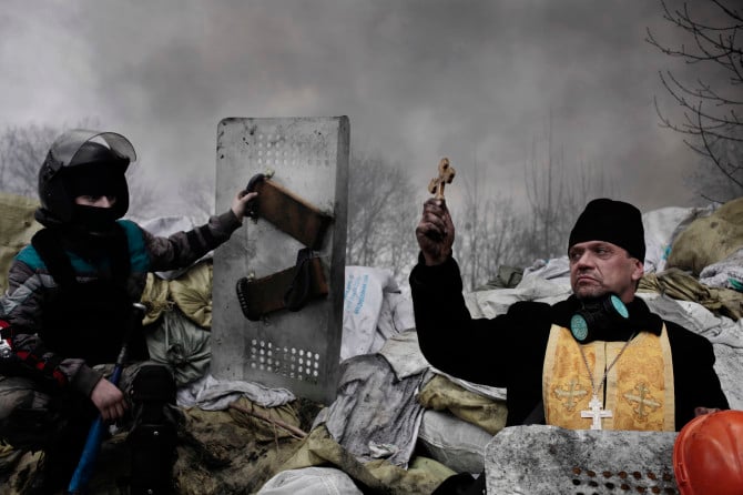 Clashes in Maidan square- kiev
