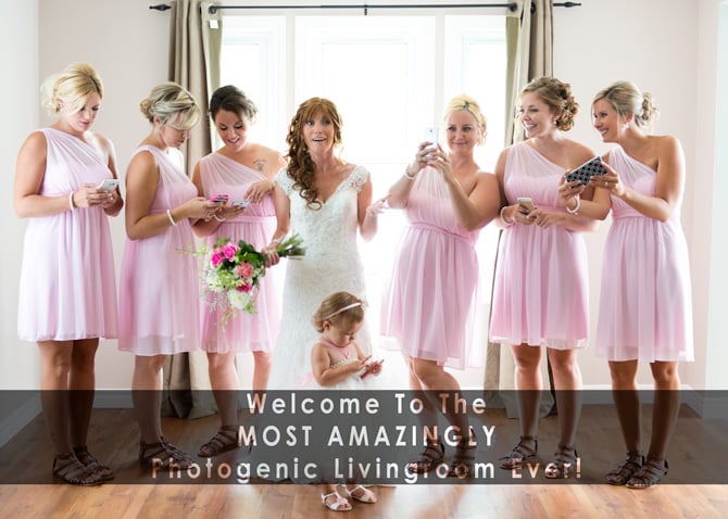 wedding photography wedding photographer bride preparing at home in livingroom wedding photos with natural window light