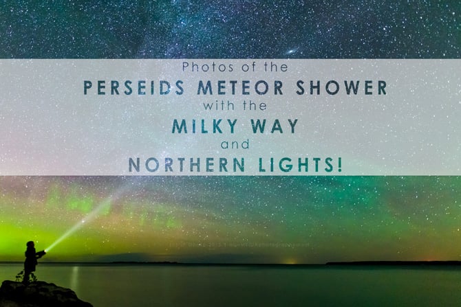 Perseids meteor shower with milky way and northern lights in one frame