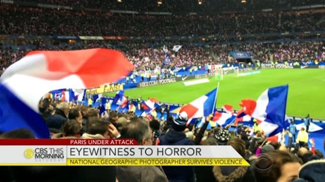An iPhone photo captured by McCurry during the France-Germany friendly