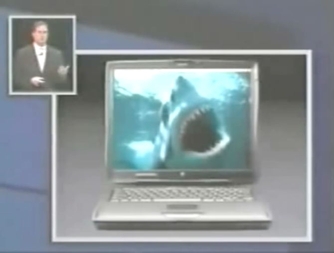 A screenshot taken from the original PowerBook G3 presentation. 
