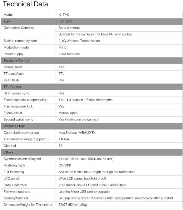 godox_x1ts_specs