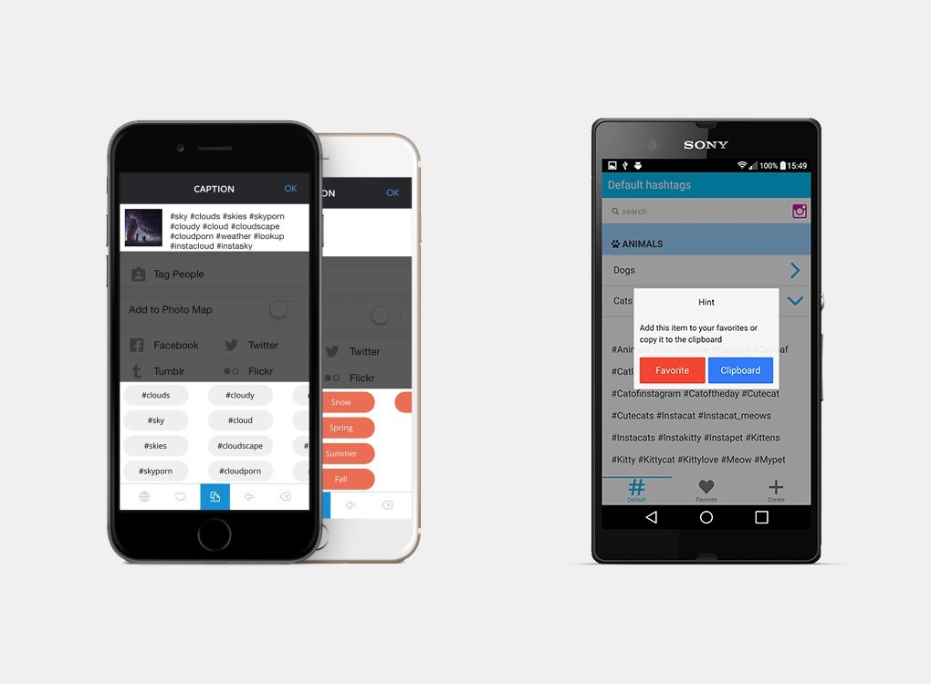 Tagsdock (iOS) and Favtags (Android)