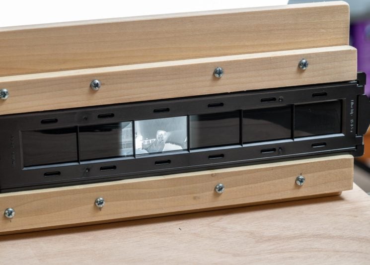 35mm negative holder in the film copying rig