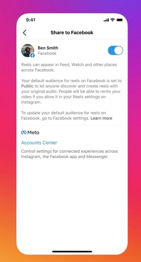 cross-post instagram reels facebook