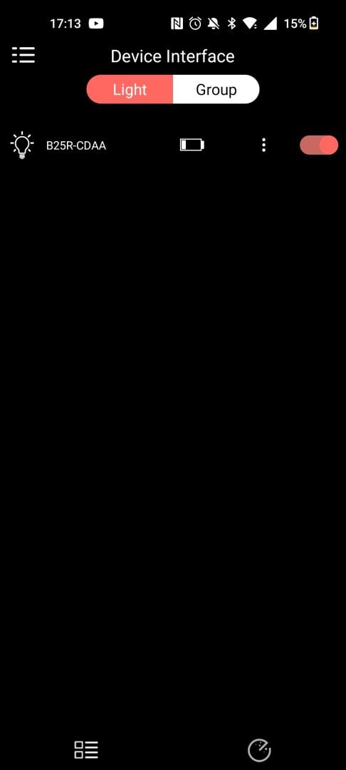Sirui dragon led light - app screen 1
