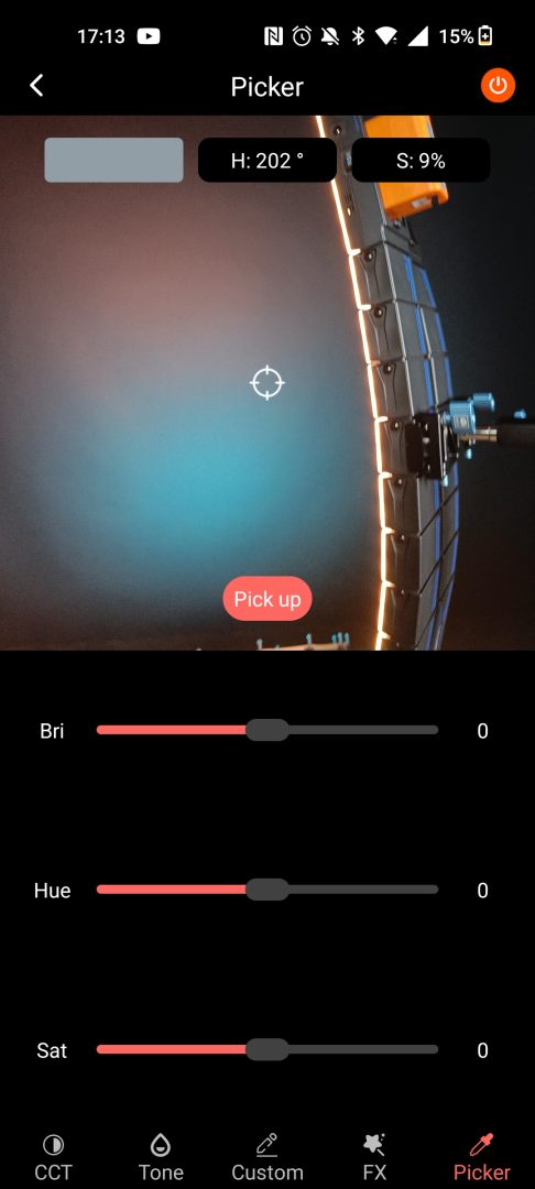 Sirui dragon led light - app screen color match