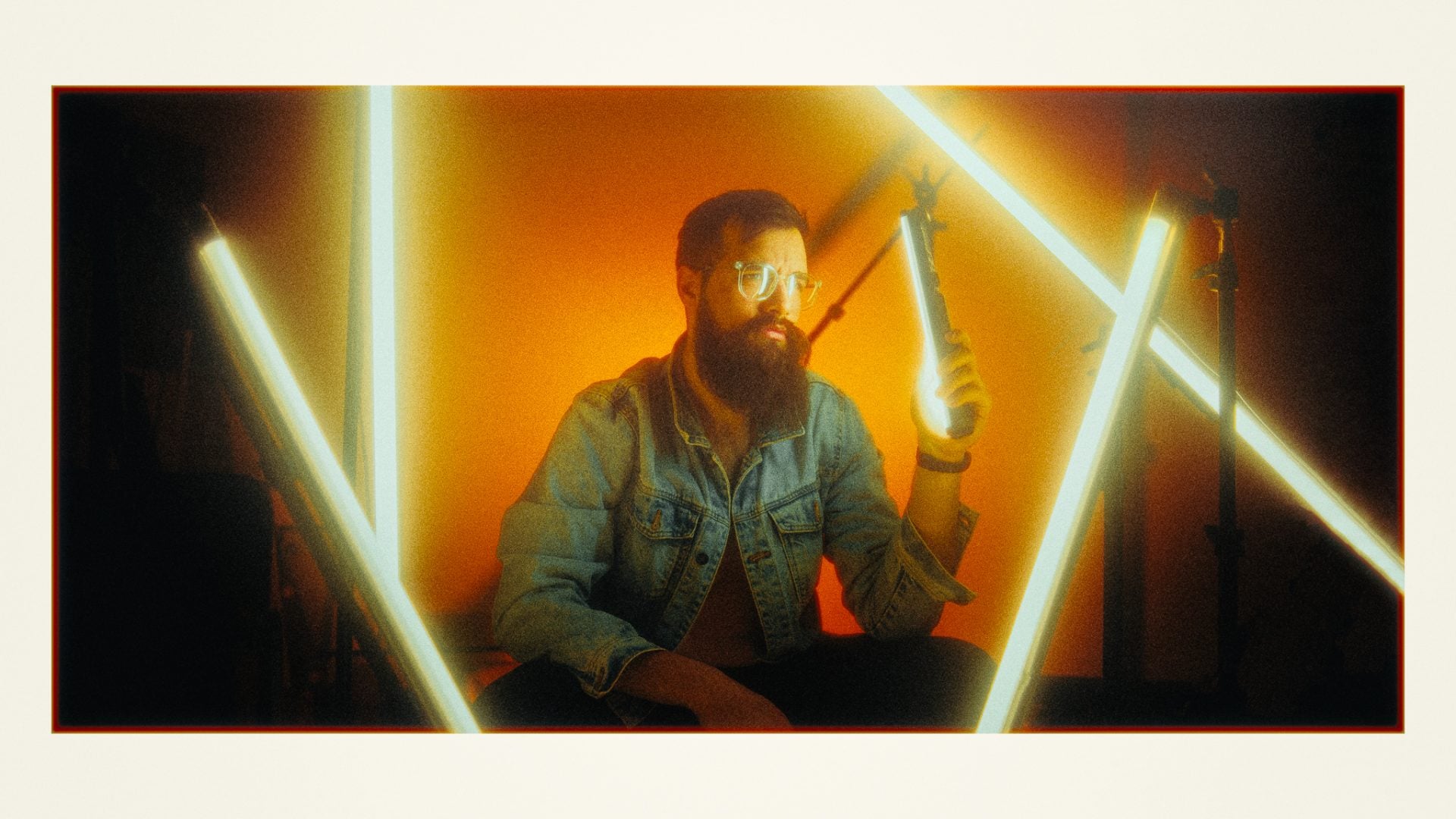 Vlad Moldovean with LED tubelights
