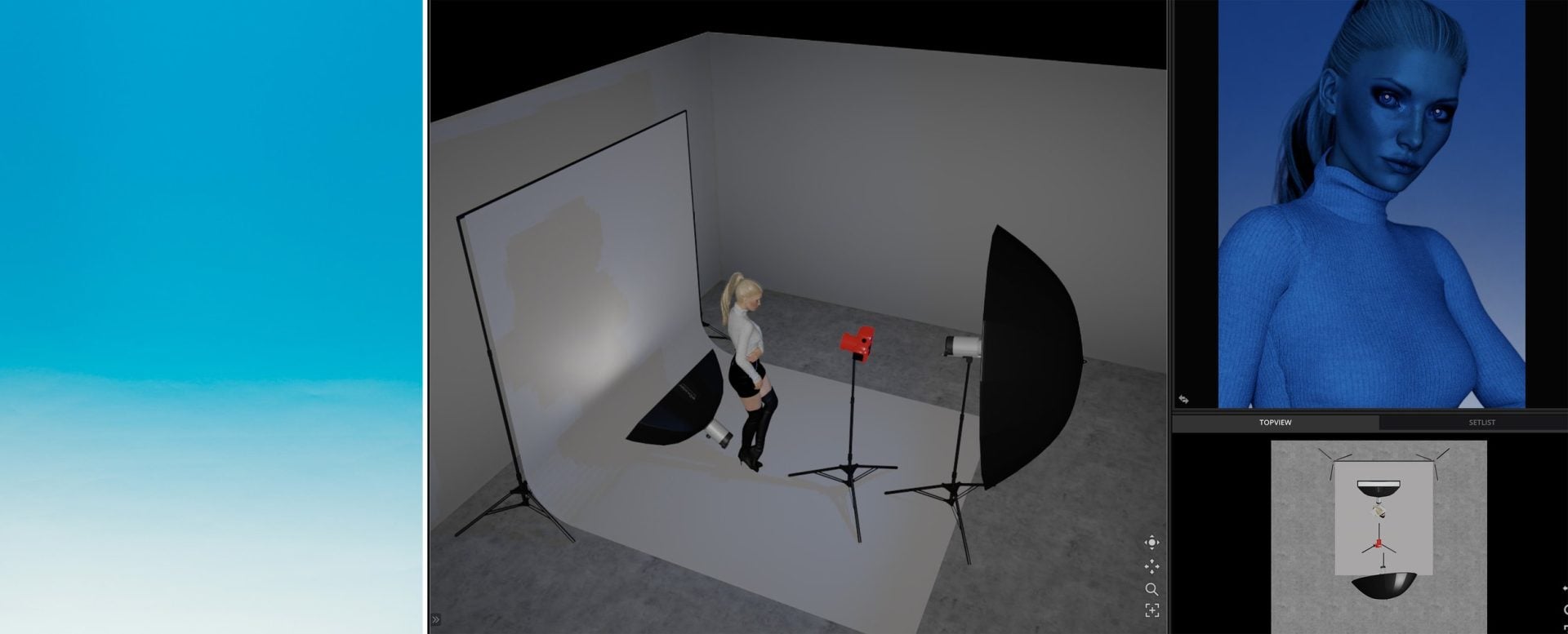 Gelled portraits: adding a back strip light