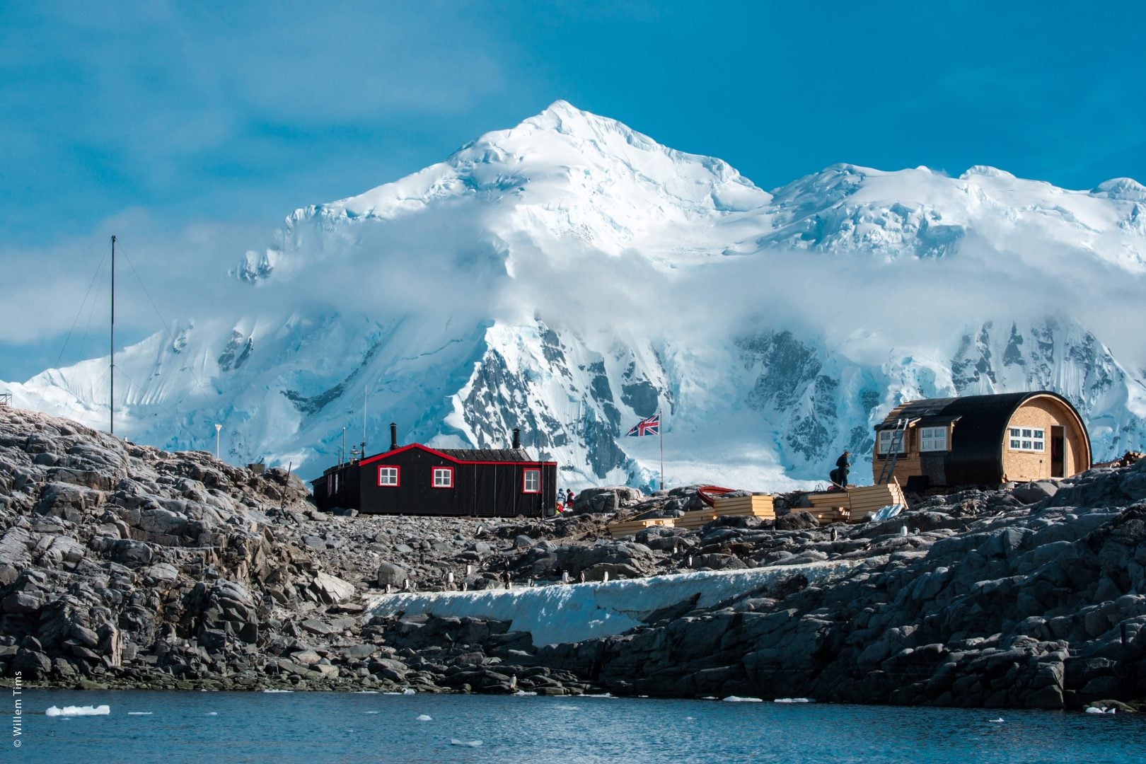 Port Lockroy, a research station on north-west shore of Wiencke Island in Palmer Archipelago in Antarctica