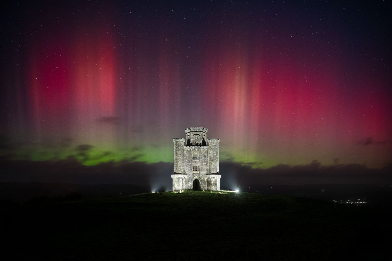 northern lights and castle