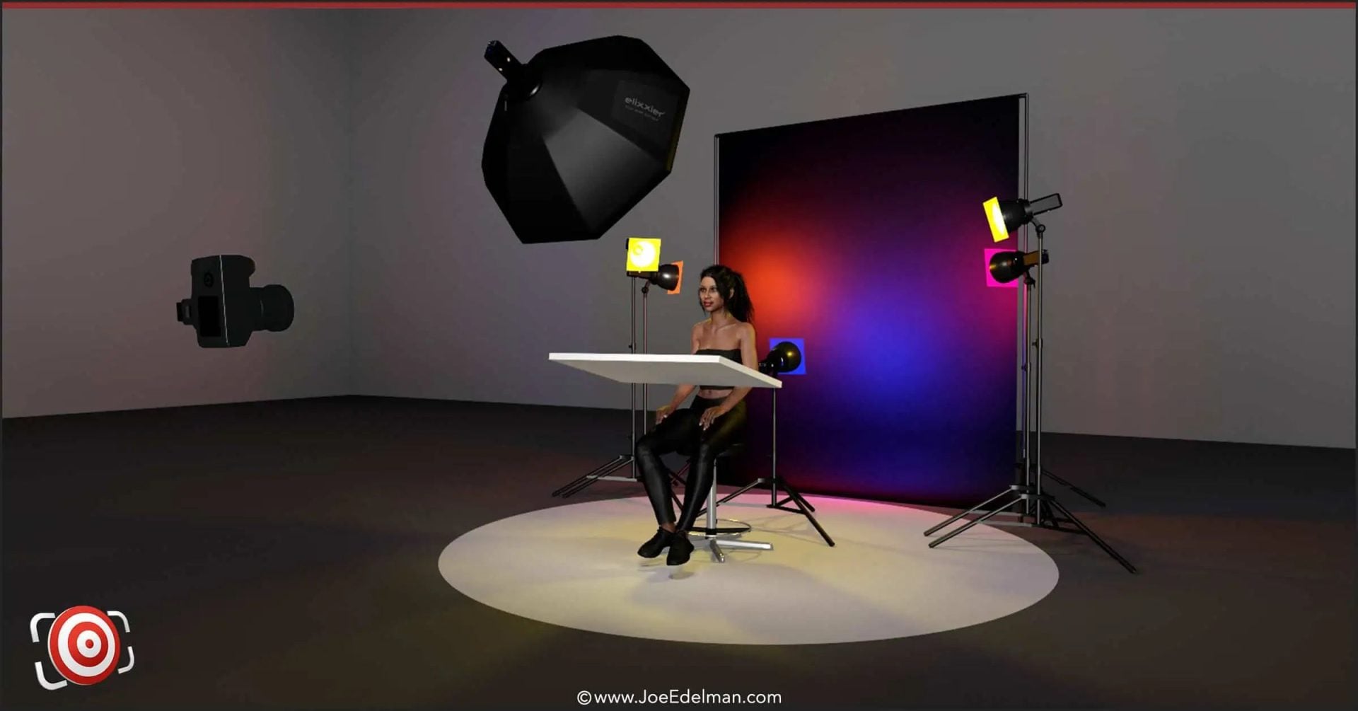 Lighting Diagram for 6 light beauty portrait