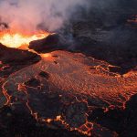 photographing a volcano
