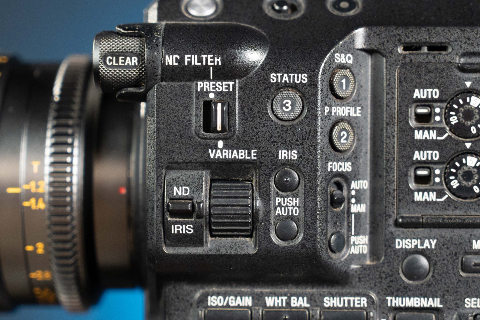ND filter controls on the Sony FS5ii