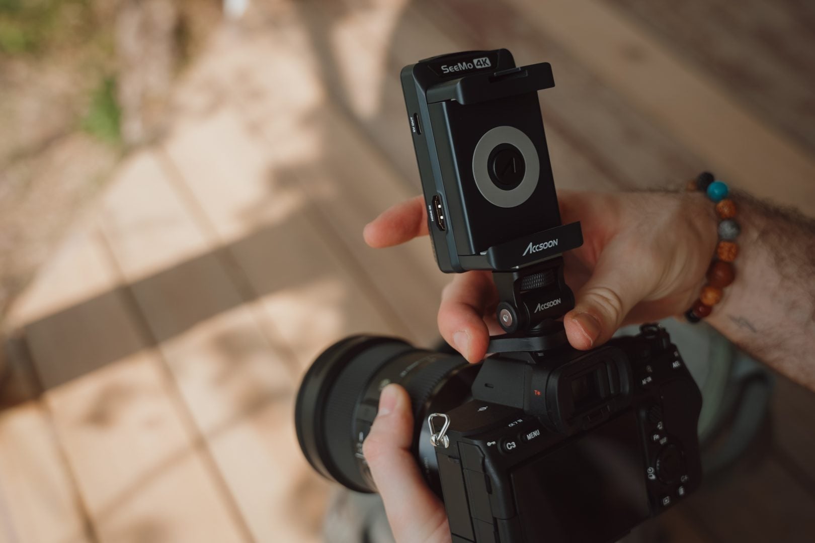 Accsoon SeeMo 4k on a camera