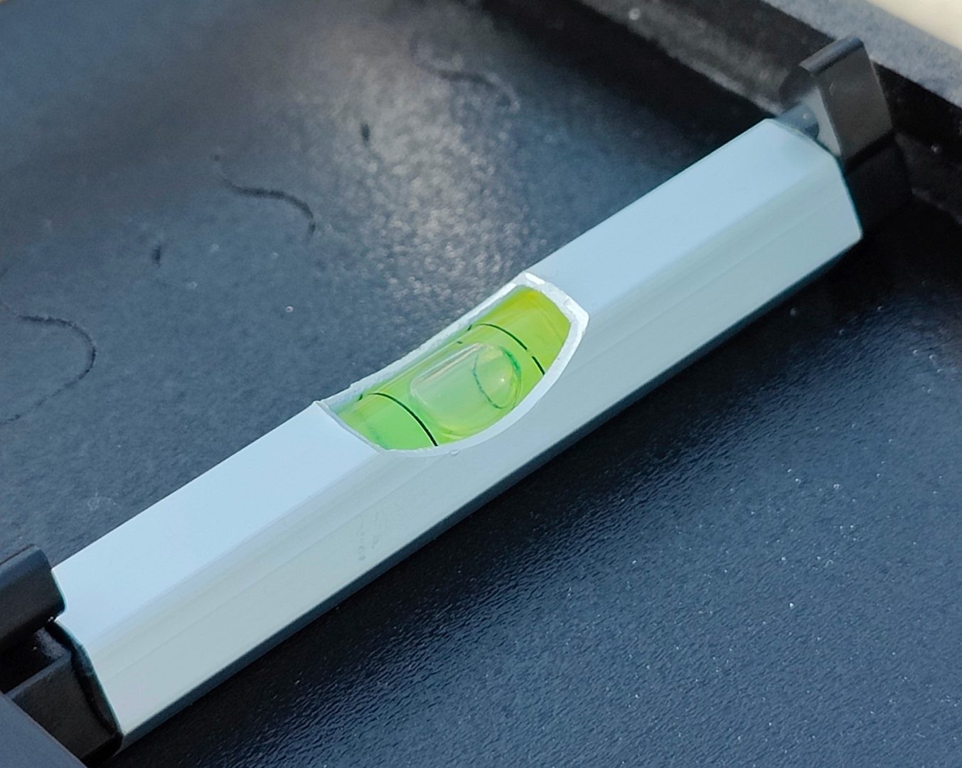 Figure 3. A small inexpensive spirit level is invaluable for ensuring your camera is straight and level.