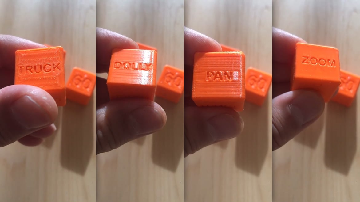 3D Printed dice for filmmakers