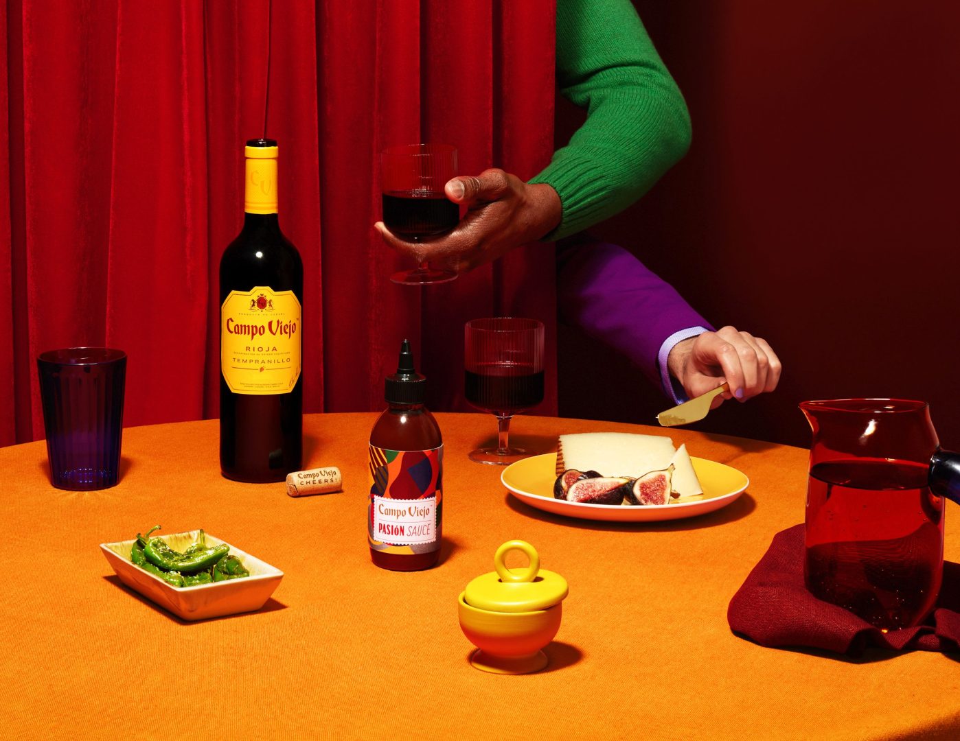 Valentine's Day Campo Viejo project people behind a curtain