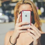 girl with iphone