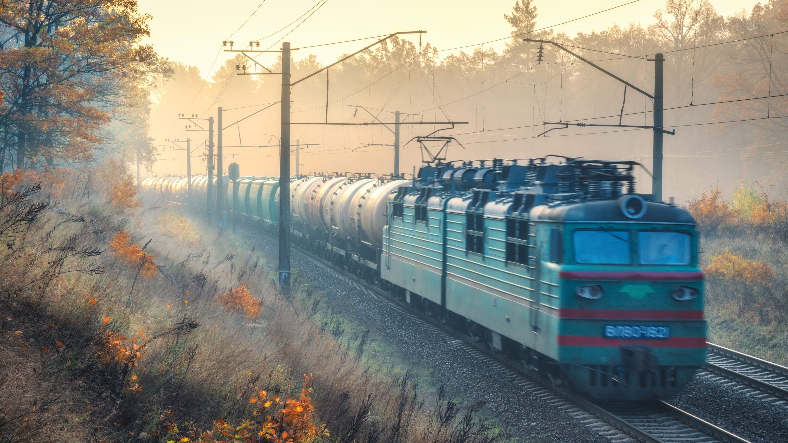 Moving freight train