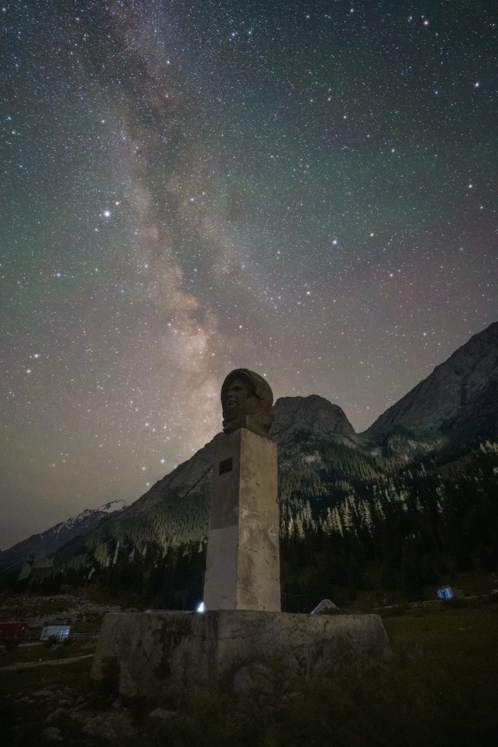 Astrophotography in Kyrgyzstan Yuri Gargarin monument