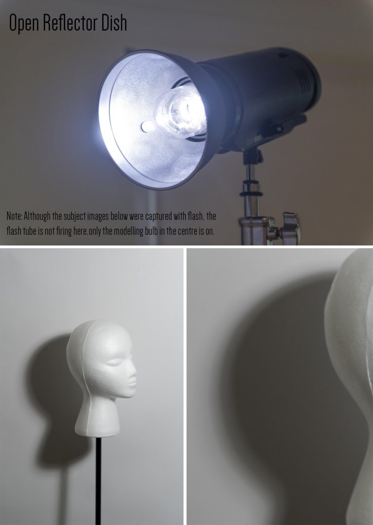 Refining hard light and avoiding double shadows - Open Reflector Dish