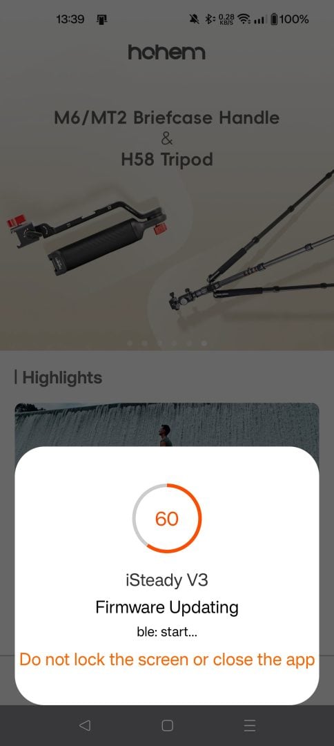 Hohem Joy App Firmware Update