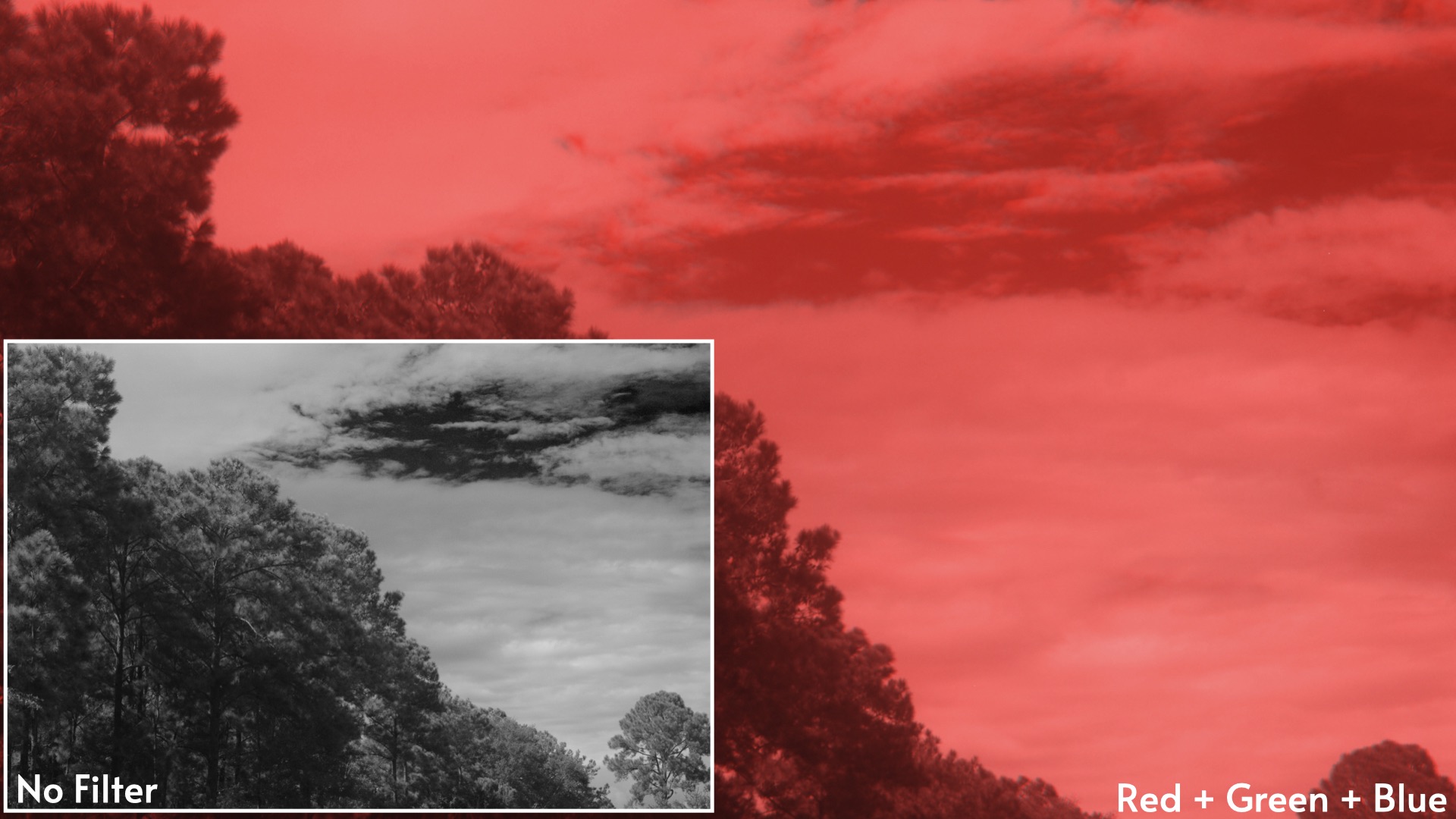 red sky with color IR