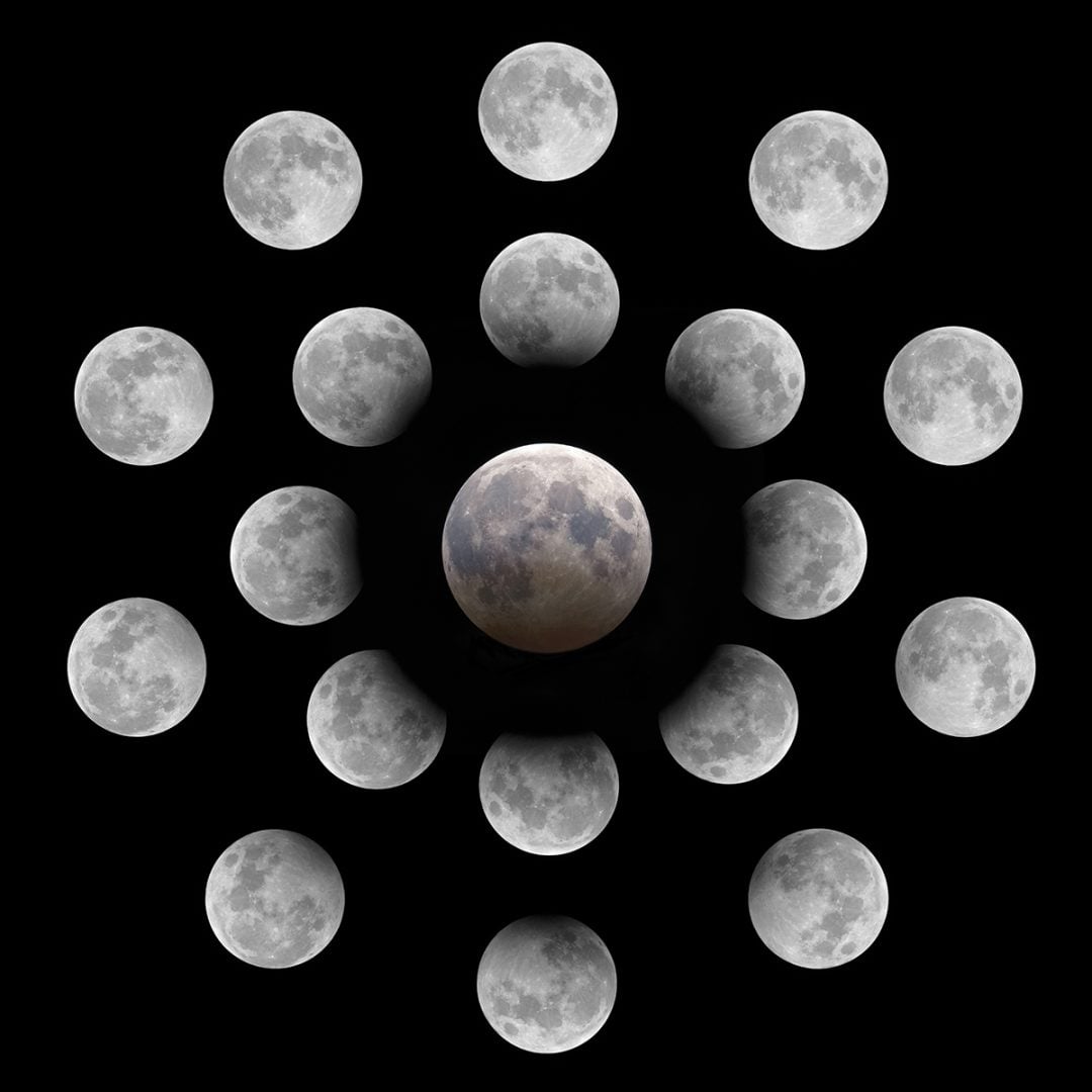 The complete sequence of October 2023 partial lunar eclipse
