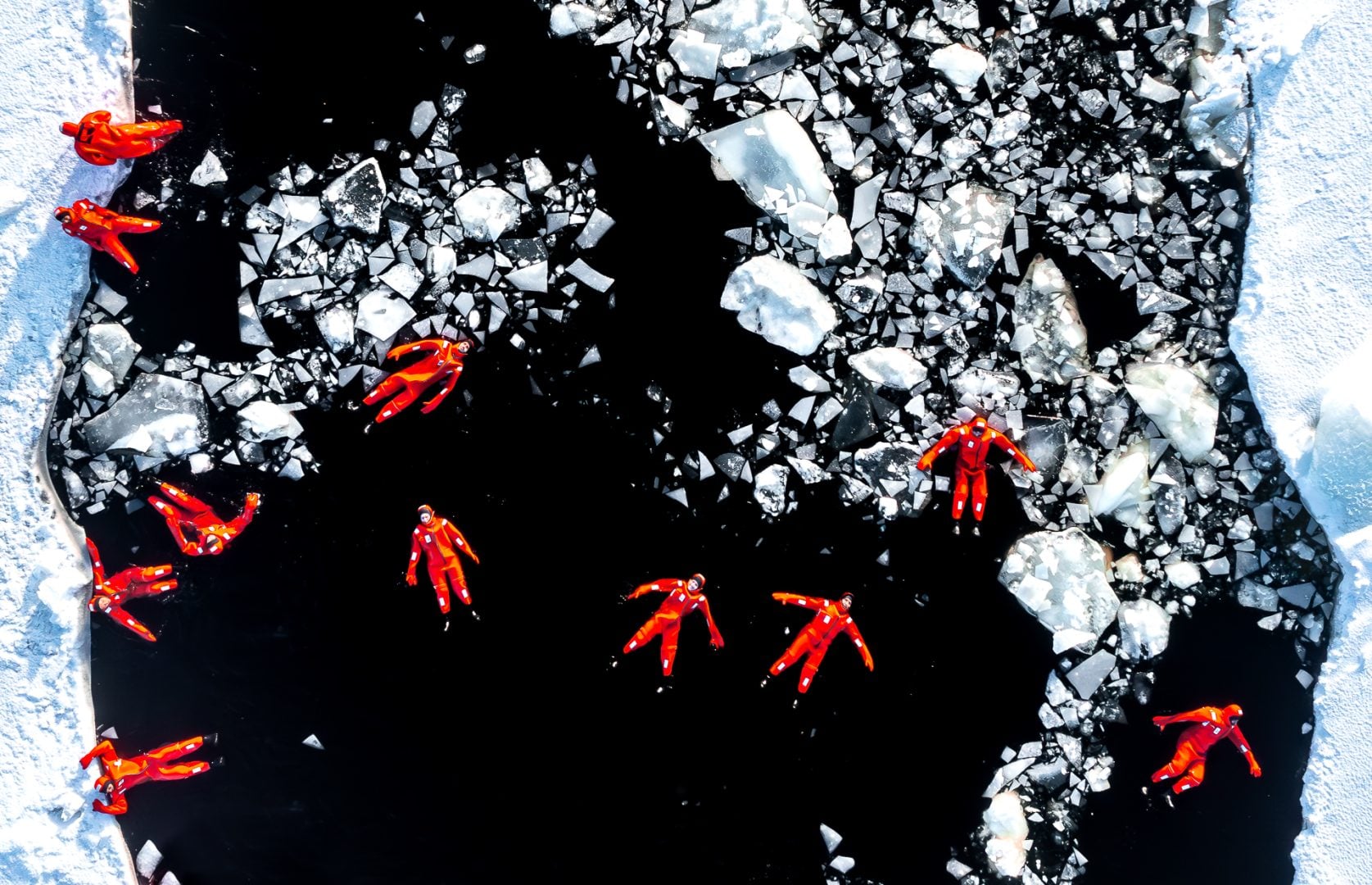 Surreal image of floating in an icey sea wins Drone Photography Awards 2024 Grand Prize