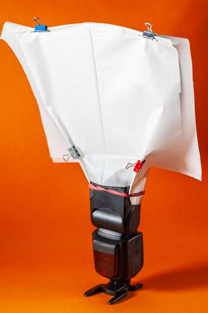 Build a DIY bounce reflector for your speedlite and instantly create beautiful soft portraits attach diffuser