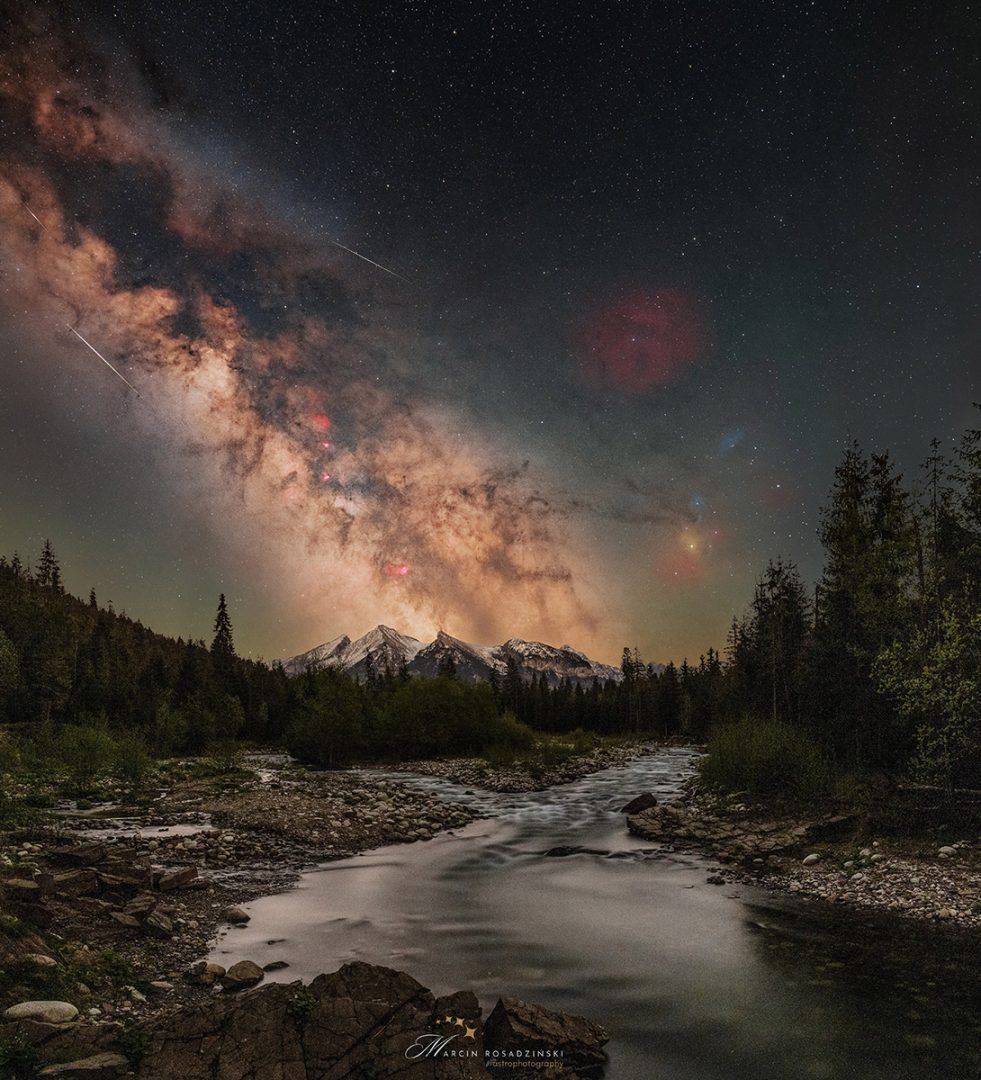 night sky over tatra mountains