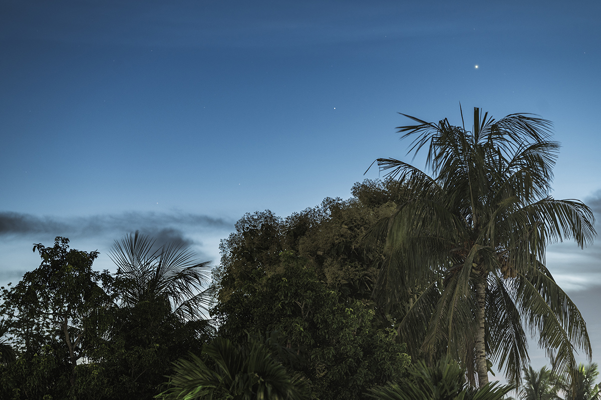 Mercury shining bright in the western sky after sunset