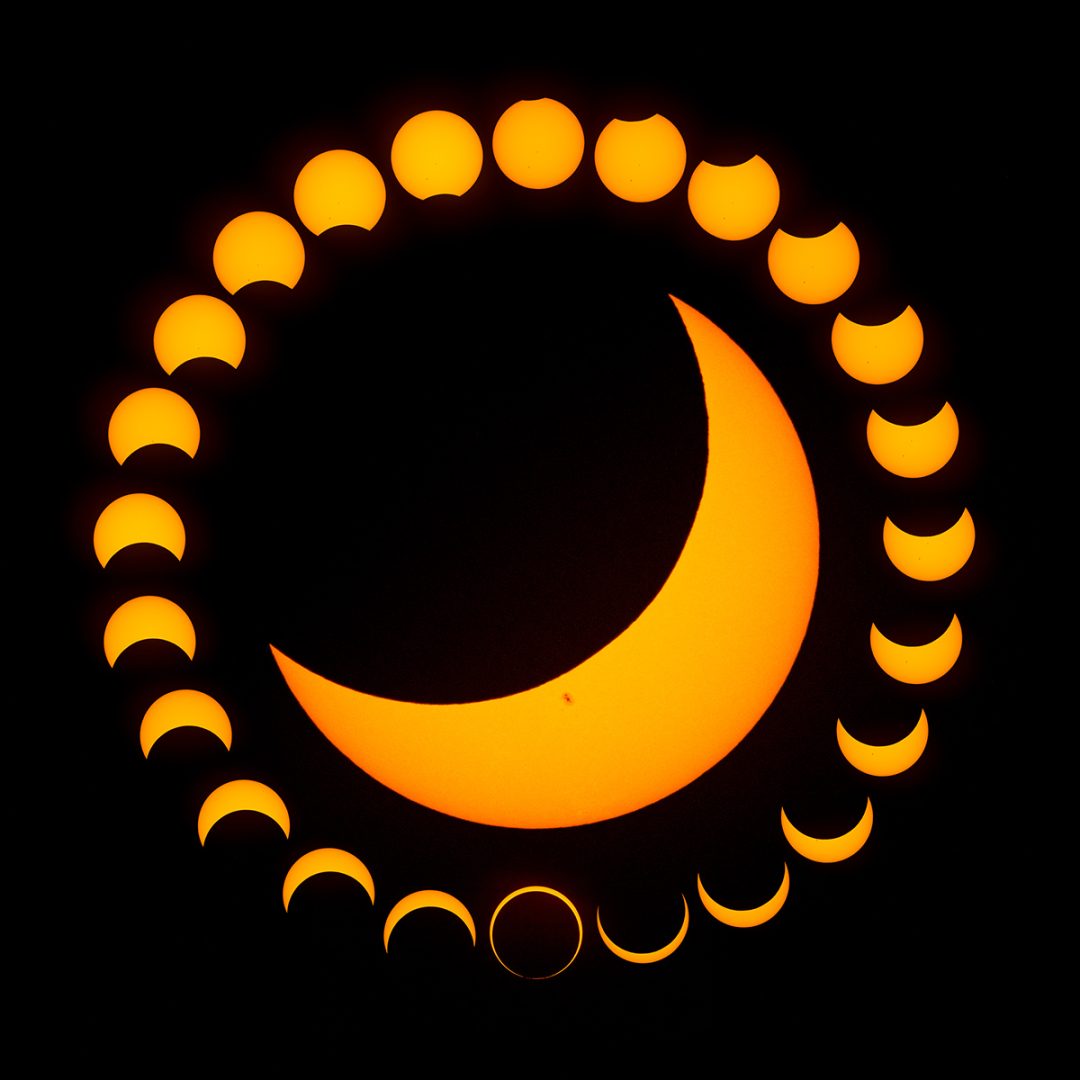 Solar eclipse sequence from 2023
