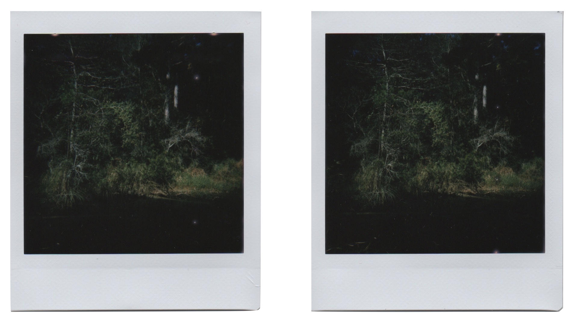 two Instax prints with a 75mm lens
