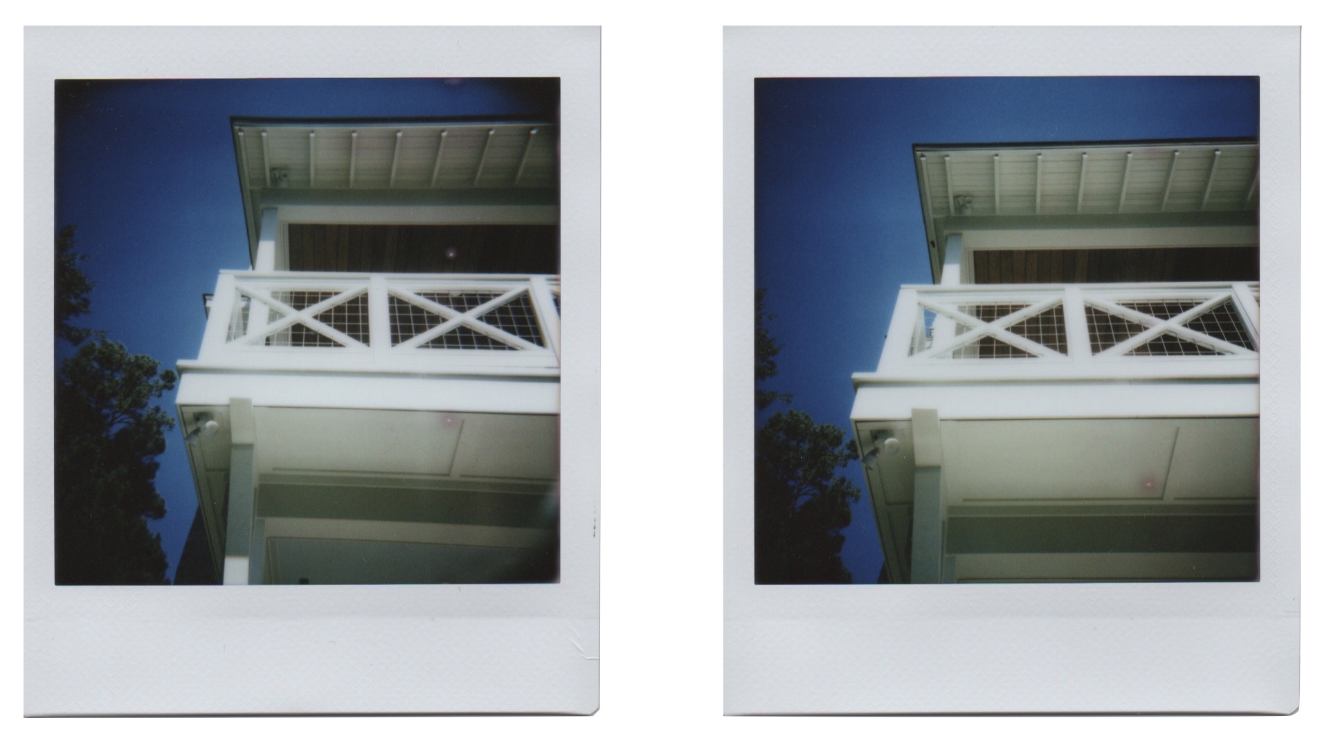 two Instax prints with a 75mm lens