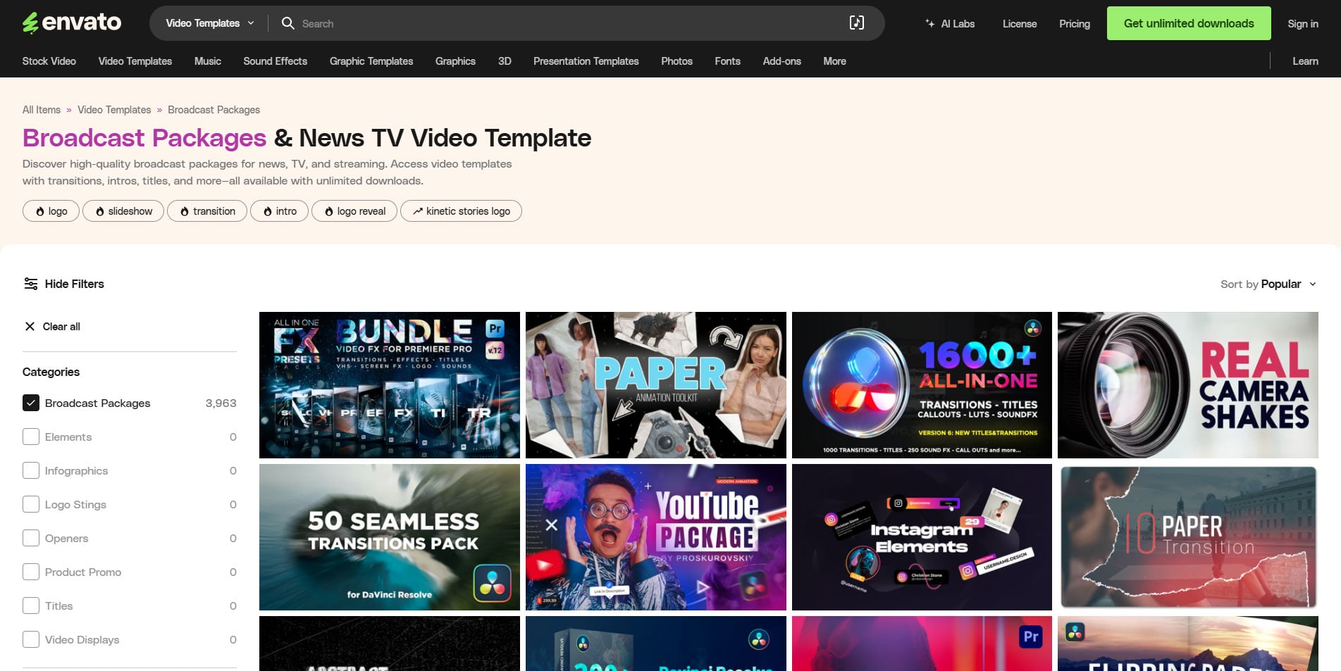 Envato Broadcast Packages
