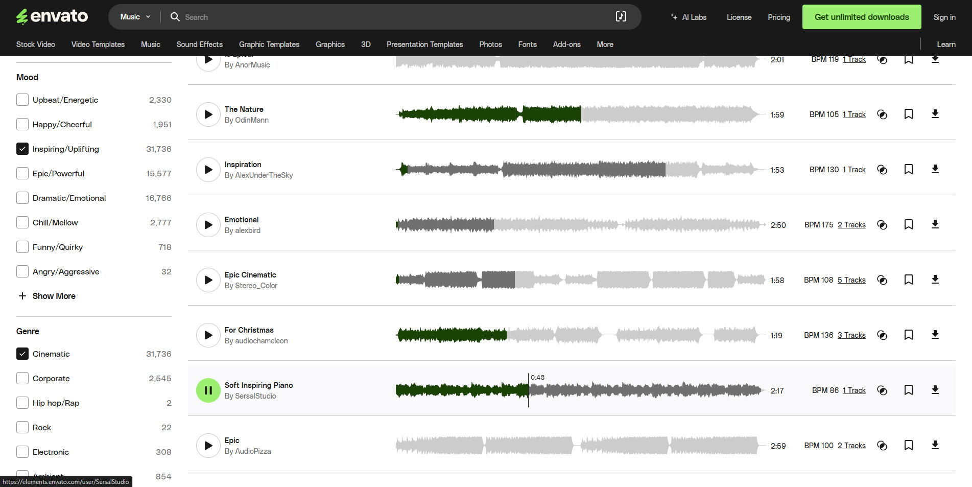 Envato Music Selection