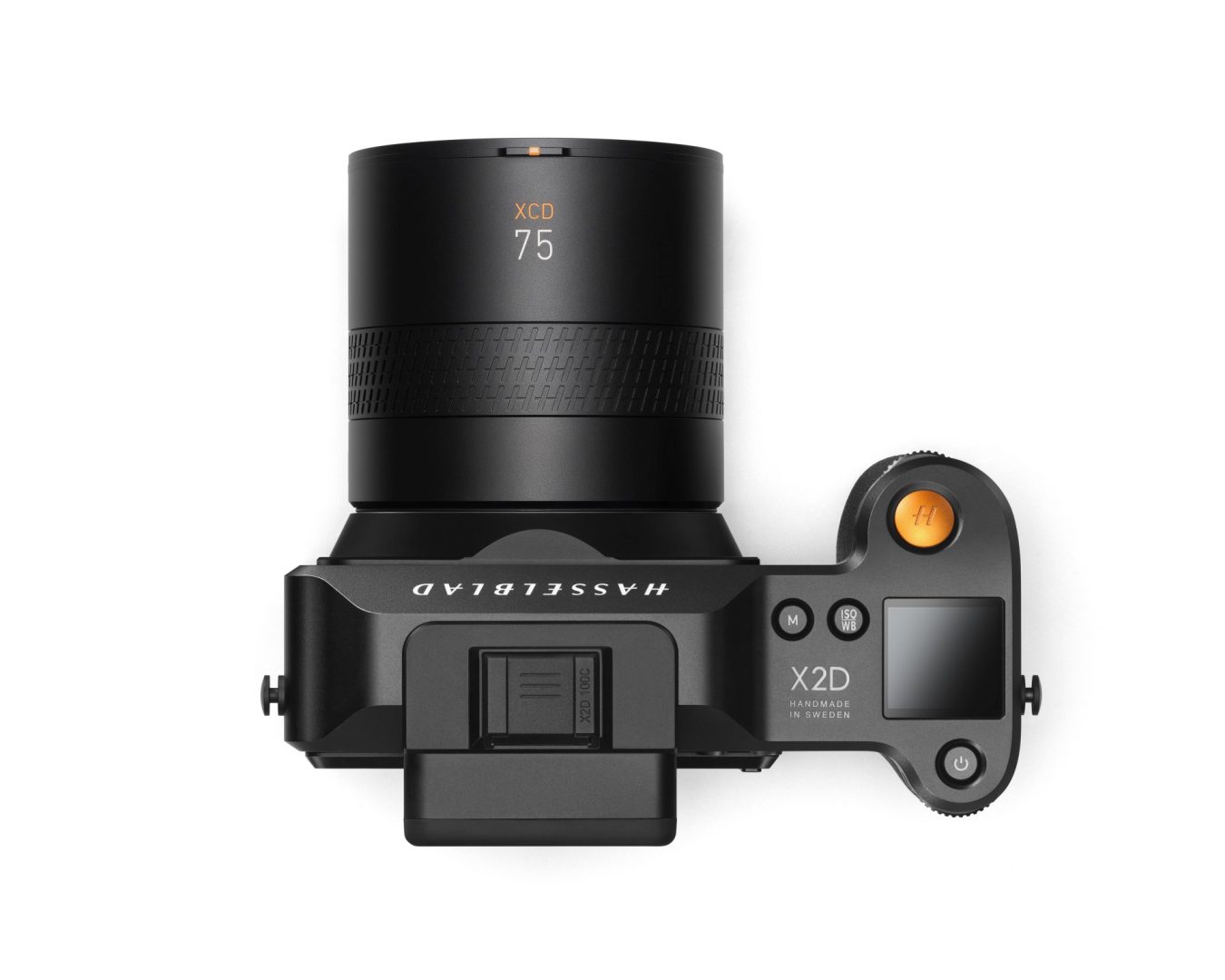 Hasselblad XCD 3,4/75P on a Hasselblad  X2d - top view