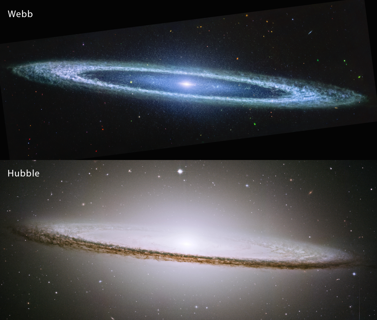 sombrero galaxy webb vs hubble