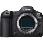 Front view of the Canon EOS R5 Mark II mirrorless camera body, showcasing its sensor and ergonomic design.